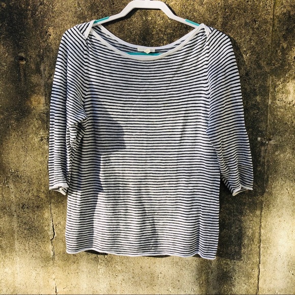 Eileen Fisher 1/2 Sleeve Striped Top - Picture 1 of 7
